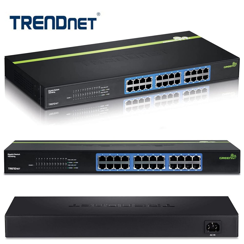 Switch 24 Puertos TRENDNET TEG-S24G 10/100/1000mbps RJ45 Lan GIGABIT