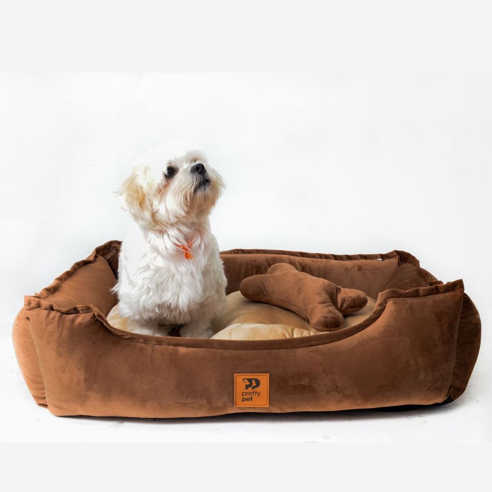 Cama para Mascota Pretty Pet Marron con BeigeTalla 3