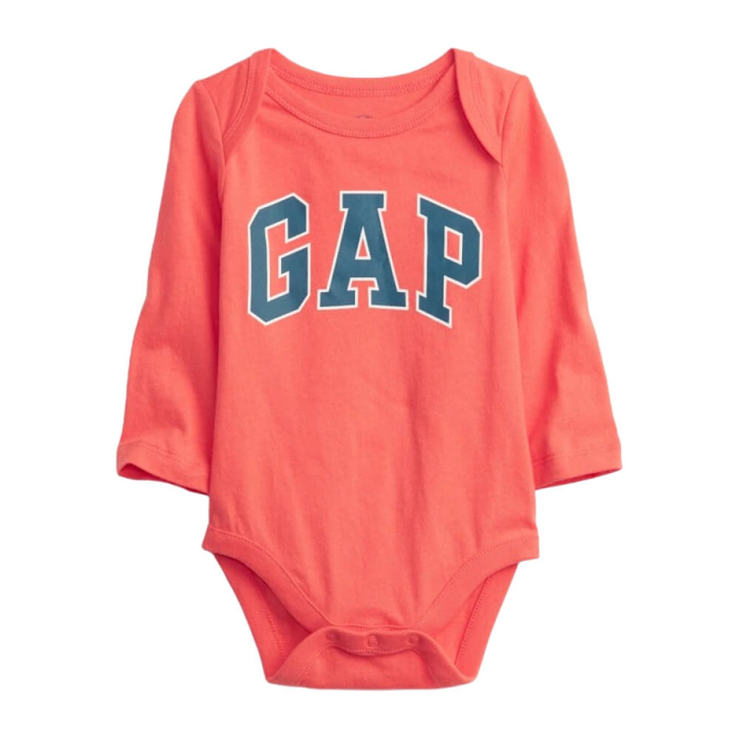 Body Baby Gap Color Coral con Logo Gap 100% Algodón Manga Larga para Bebé Niño de 6 a 12 Meses | - Oechsle
