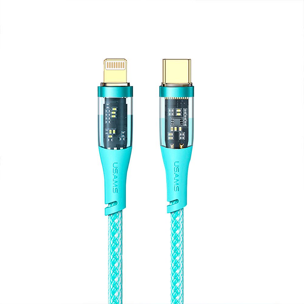 Cable Celular iPhone a Type-c PD 20W 1.2m Tejido ICY Menta