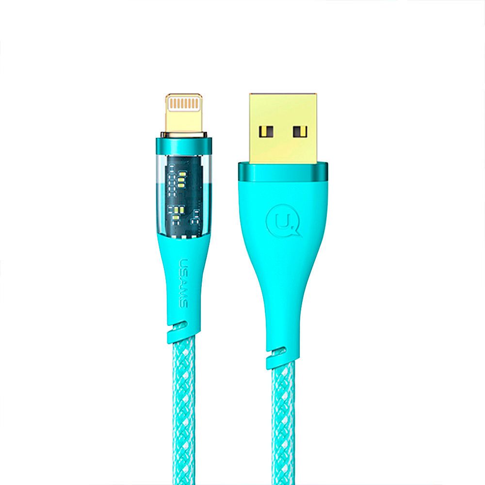 Cable Celular iPhone a USB 1.2m Tejido ICY Menta