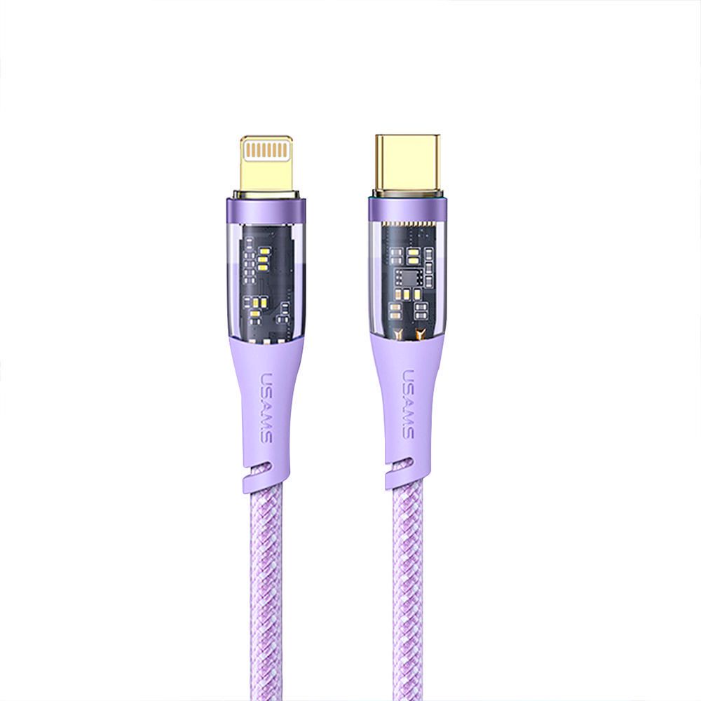Cable Celular iPhone a Type-c PD 20W 1.2m Tejido ICY Lila