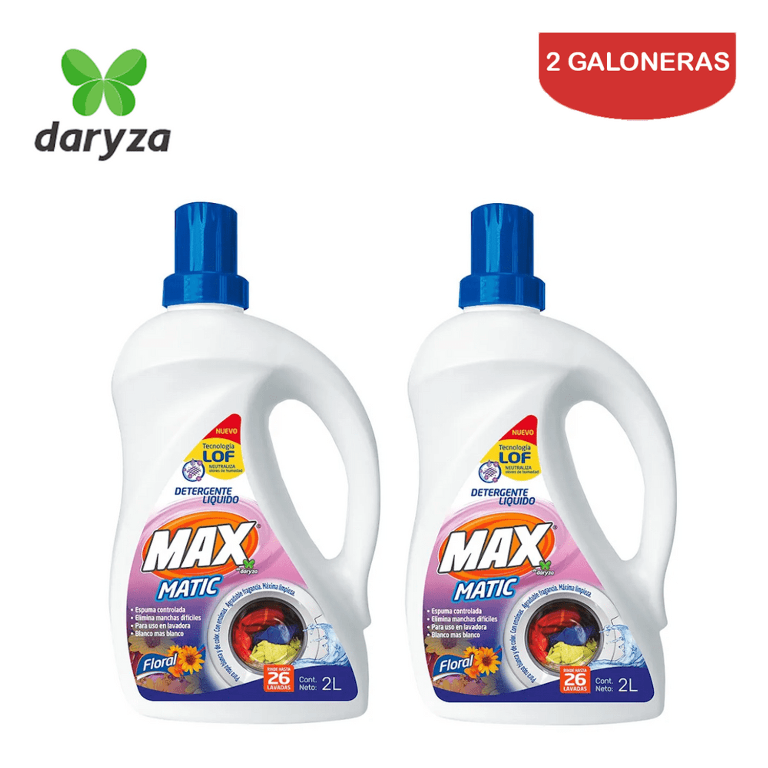 Detergente Líquido Concentrado Daryza Max Matic 2 Pack 2 Galoneras Oechsle - Oechsle