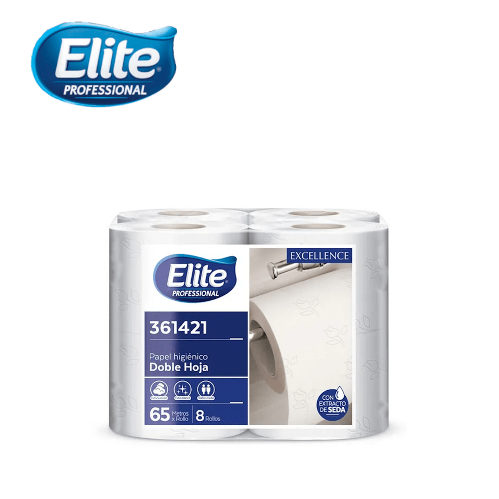 Papel Higiénico Elite Excellence Doble Hoja 65 Metros 8 Rollos