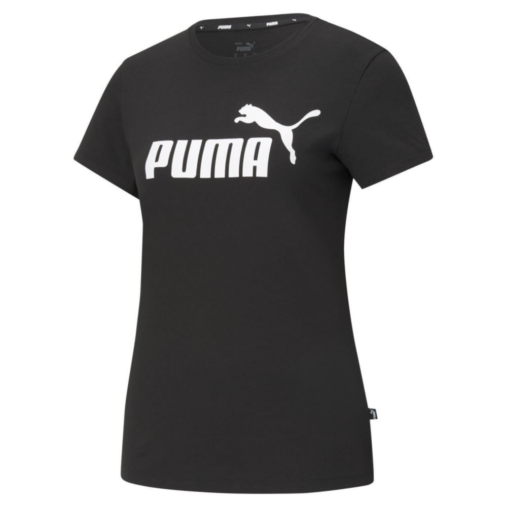 Polo Deportivo para Mujer Puma 586774 01 Ess Logo Tee Negro