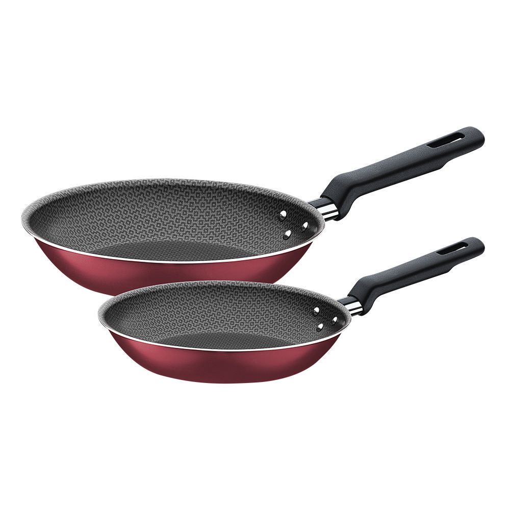 JGO DE SARTENES 2 PZAS - BERGAMO ROJO