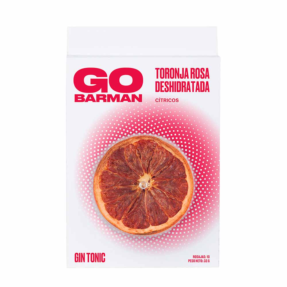 Complemento para Licor GO BARMAN Rodajas de Toronja Rosa Deshidratada Paquete 32g