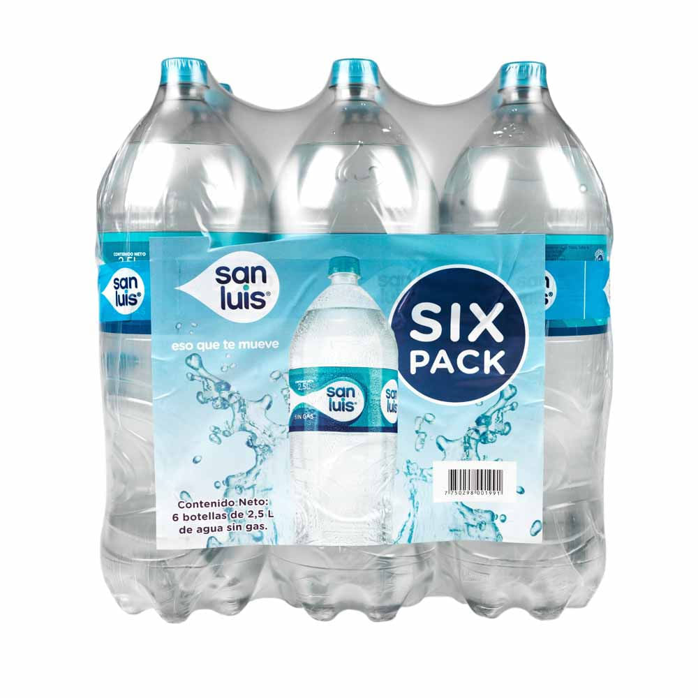Agua Mineral SAN LUIS sin Gas Botella 2.5L Paquete 6un