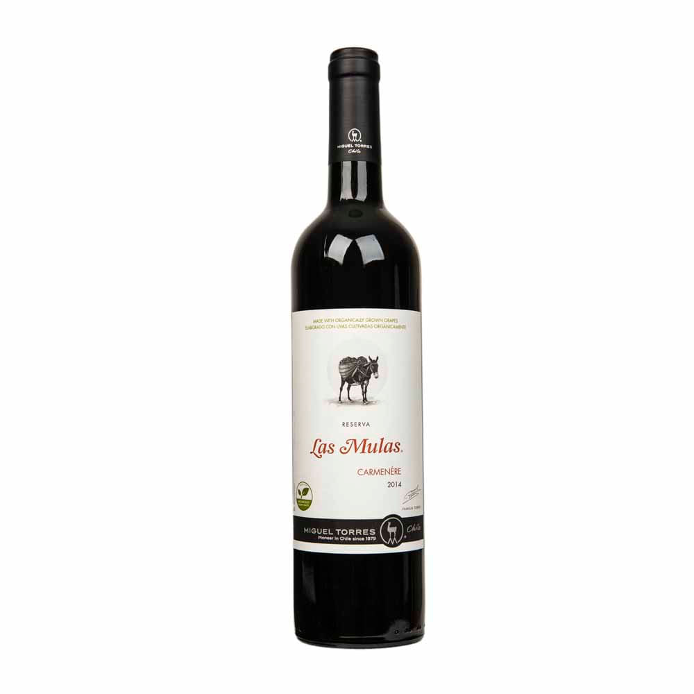 Vino Tinto LAS MULAS Carmenere Reserva Botella 750ml