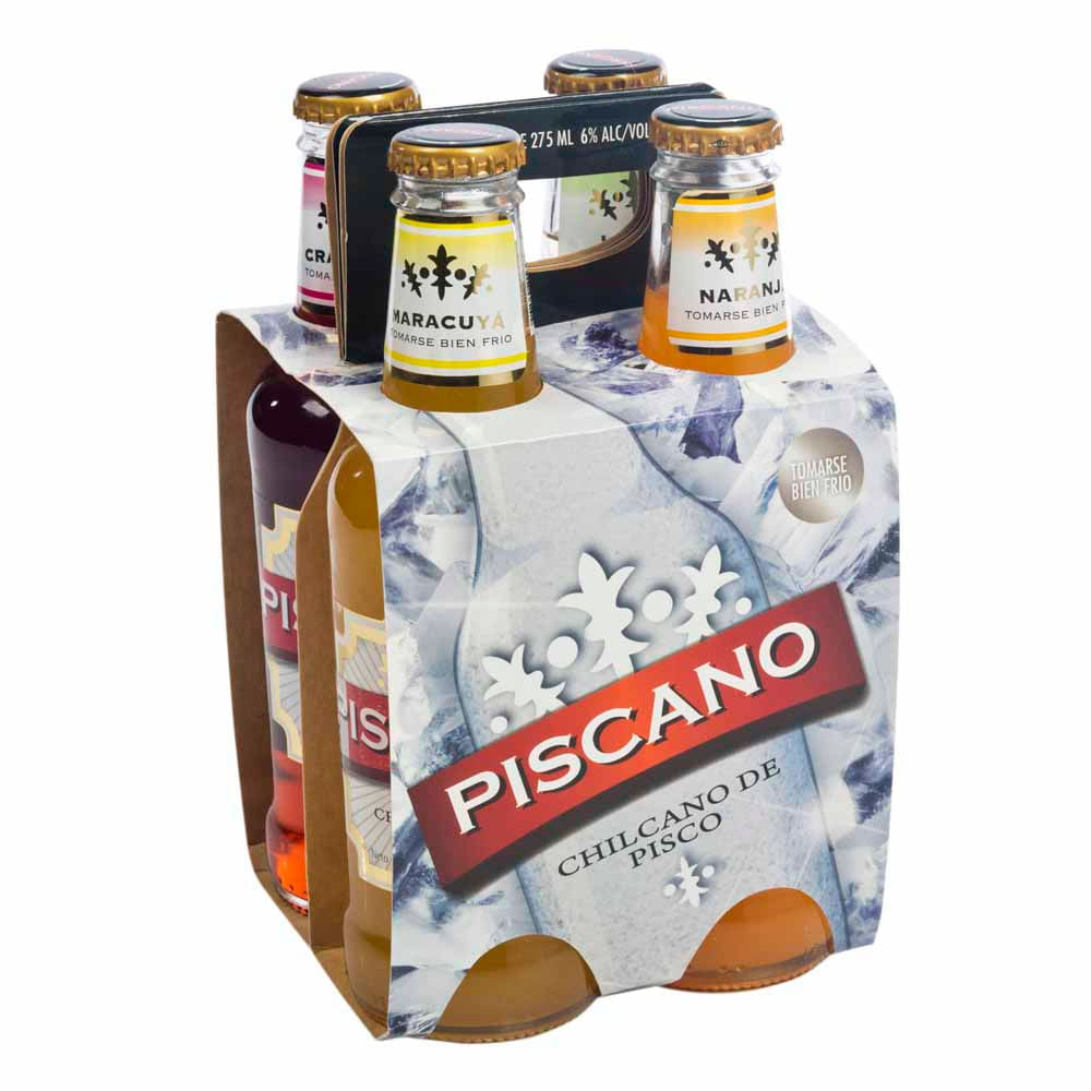 Ready To Drink (RTD) PISCANO Sabores Variados Botella 275ml Paquete 4un