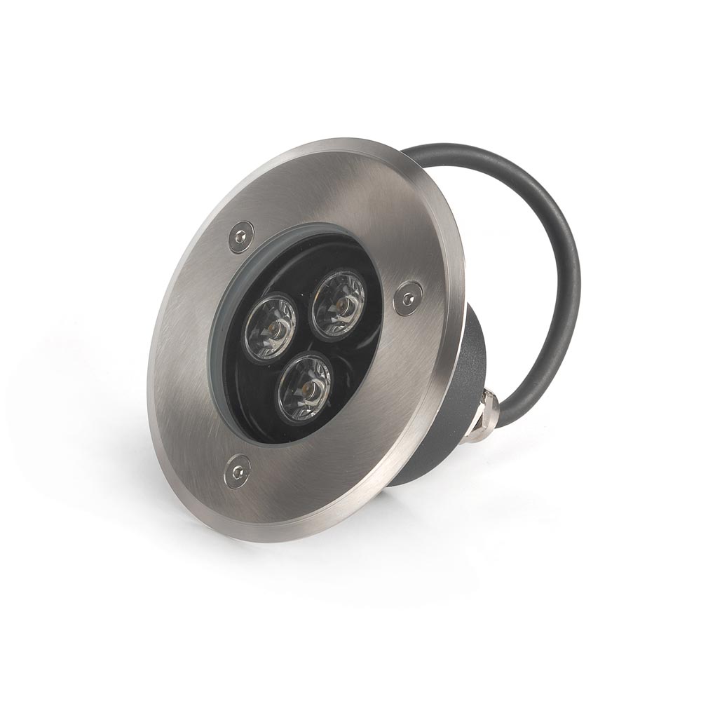 Spot LED para piso 3W 3000k ip65 aluminio Lightech