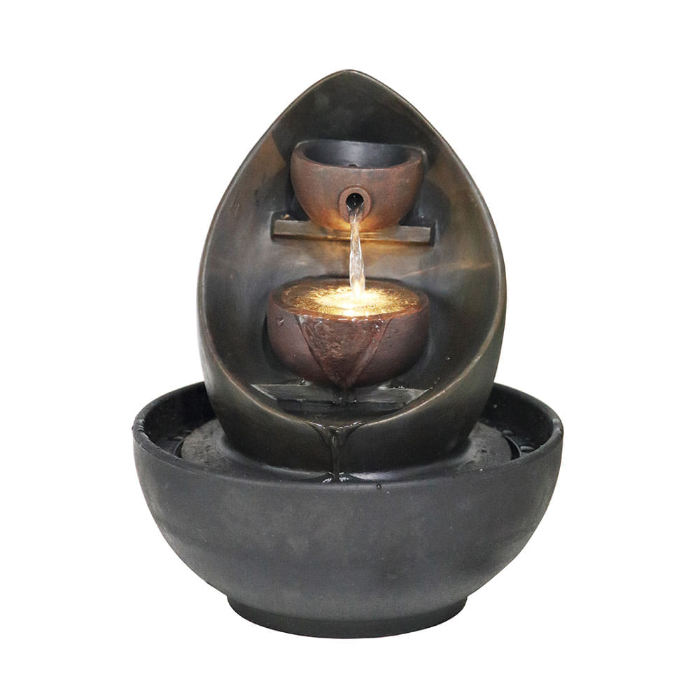 Fuente de agua con luz Zen Orange