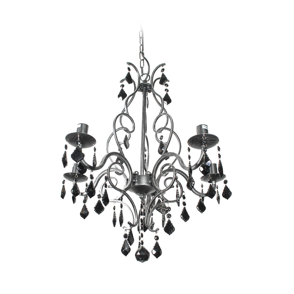 Lámpara Colgante Araña Negra 55 cm E14 5 Luces Orange