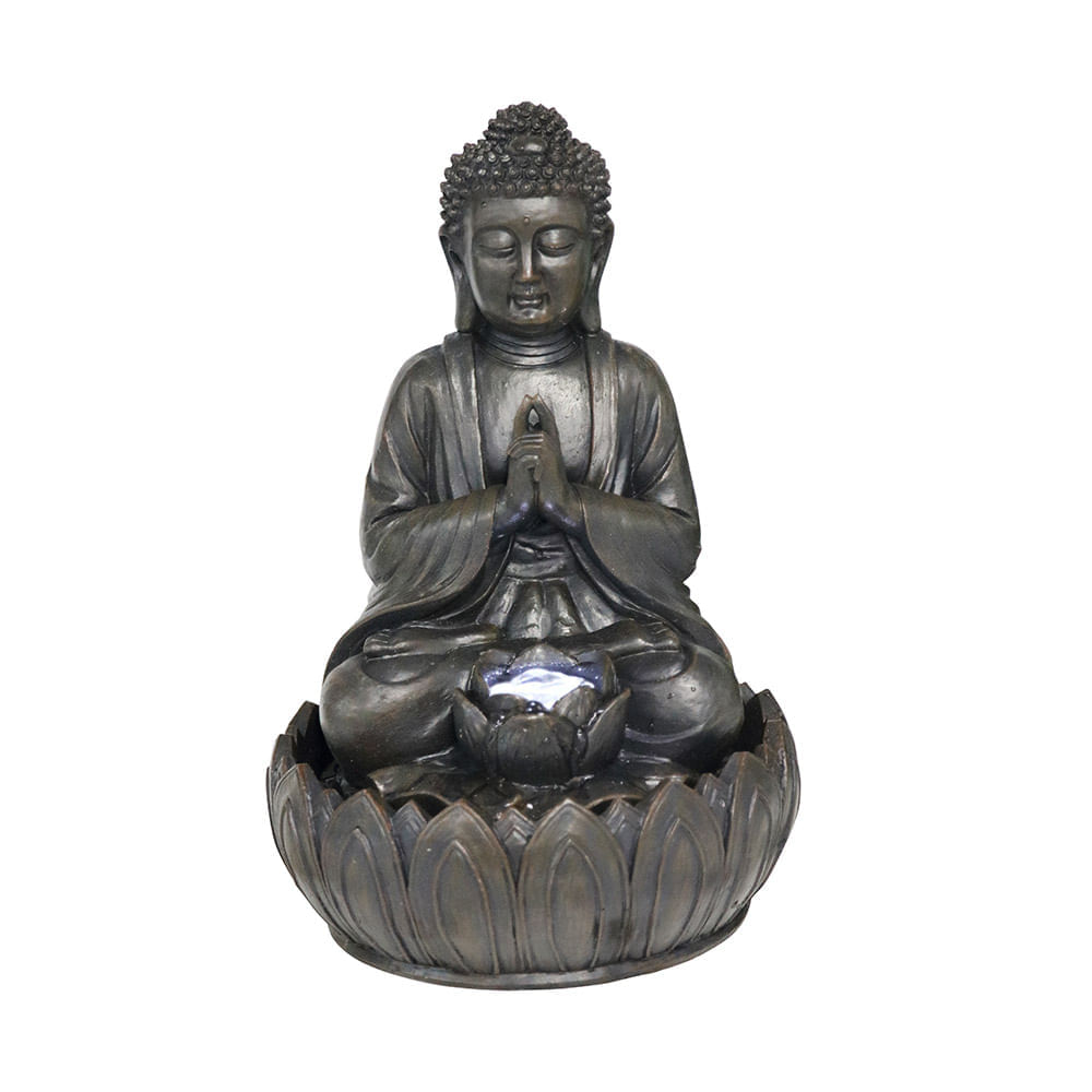 Fuente de agua con luz Buddha Orange