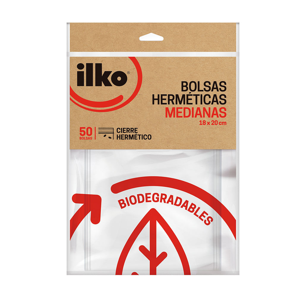 Bolsa hermética colación biodegradable 18x20cm Ilko