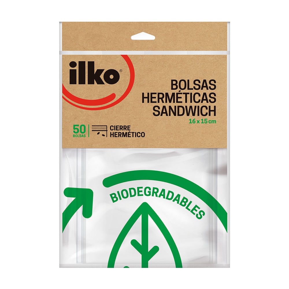 Bolsa hermética sandwich biodegradable 16x15cm Ilko