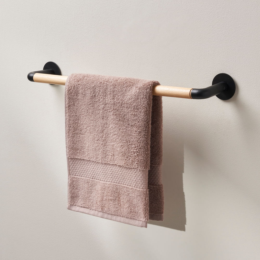 Toallero barra Sensea Scandi Madera Negro 45cm
