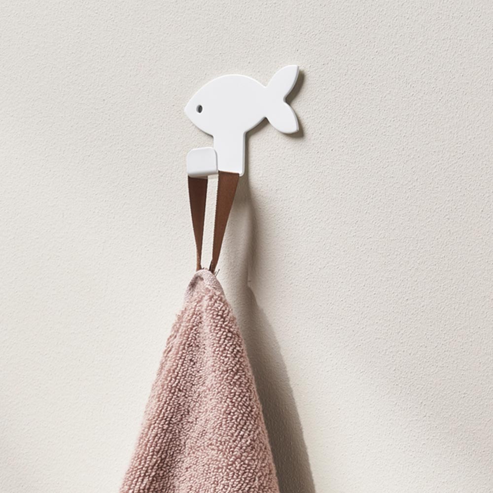 Perchero de Acero Inoxidable Sensea Fish Brillante Blanco