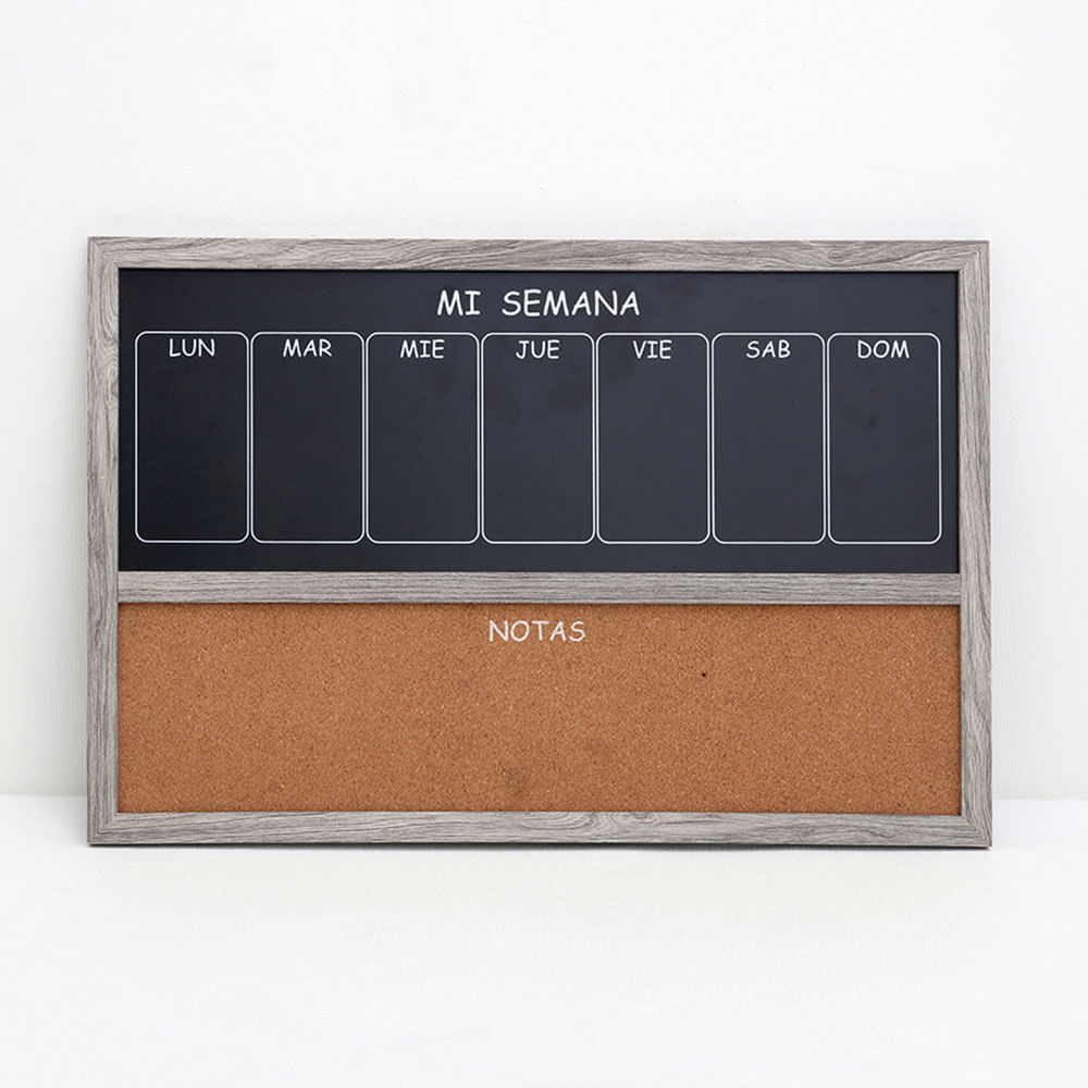 Planner semanal tiza y corcho 40x60cm