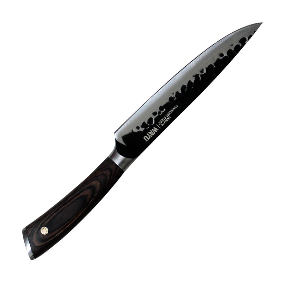 Cuchillo Cocina Wayu Hammer Mediano Acero Inoxidable y Mango de Madera Pakka