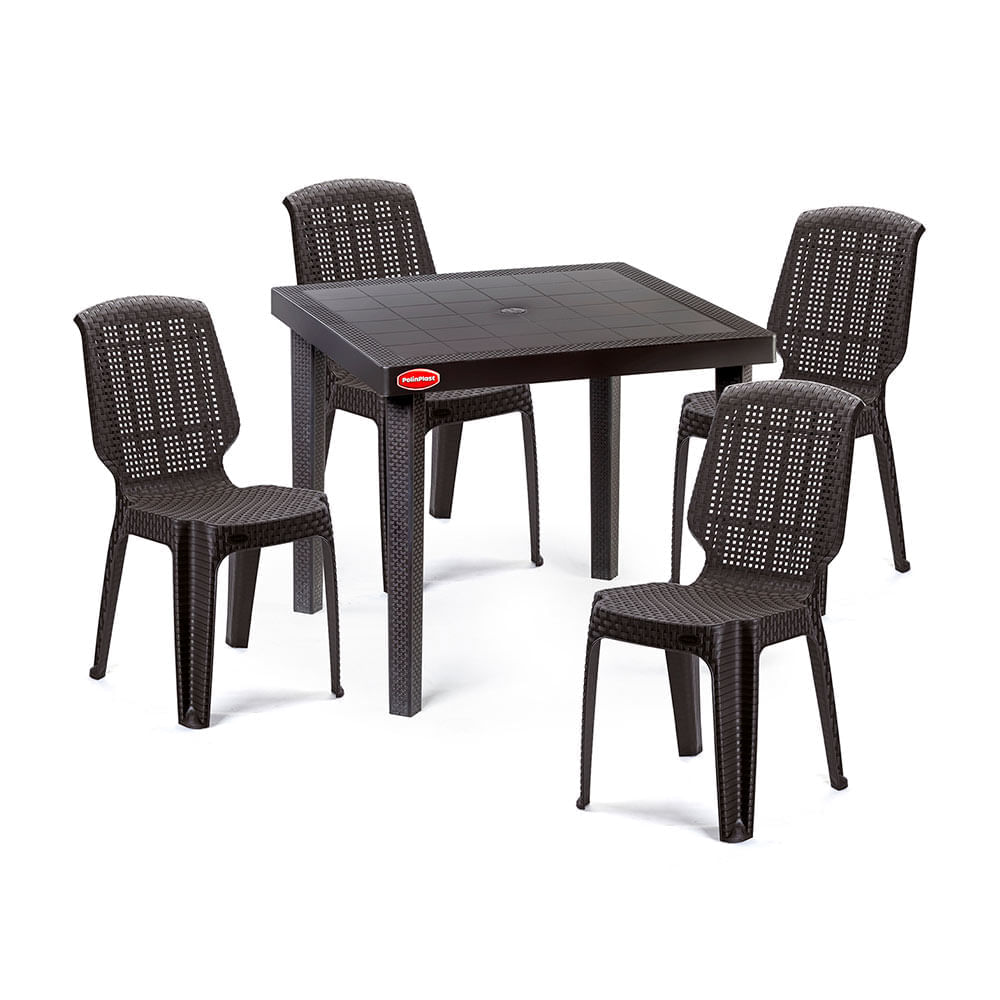 Juego de Comedor de Terraza Jamaica 4 Personas Polinplast Juego de Comedor de Terraza Jamaica 4 Personas Polinplast