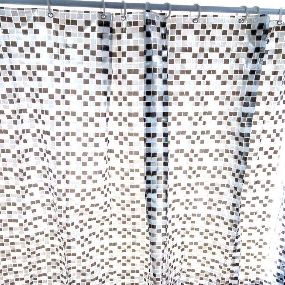 Cortina de Baño con Aros Cosas & Hogar 180x180cm Pepelma Blanco/Negro