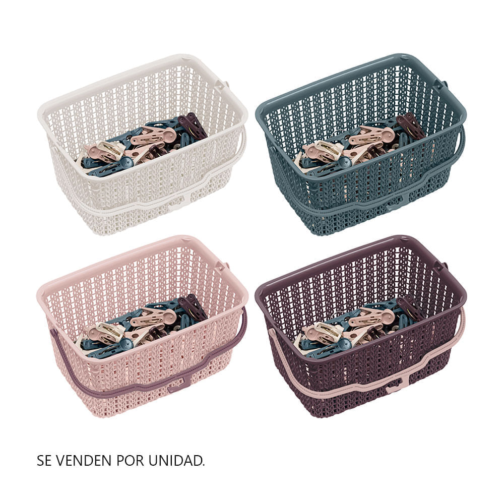 Canastilla Khipu 3.8 litros + 48 ganchos Reyplast