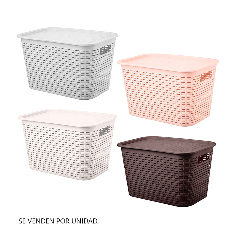 Canastilla Organizadora Tavarua 22L Plástico Texturizado Reyplast