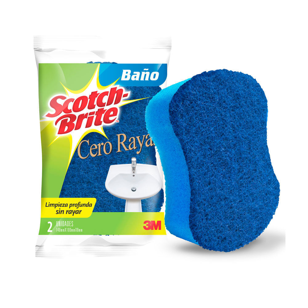 Esponja Cero Raya 2 en 1 Baño Scotch Brite x 2 unidades