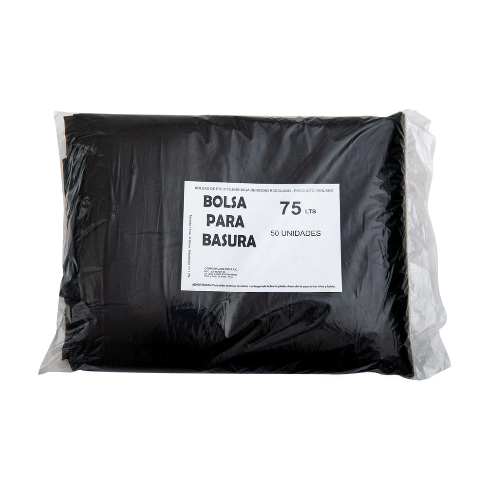 Bolsa de basura Negra Orange 75 litros x 50 unidades