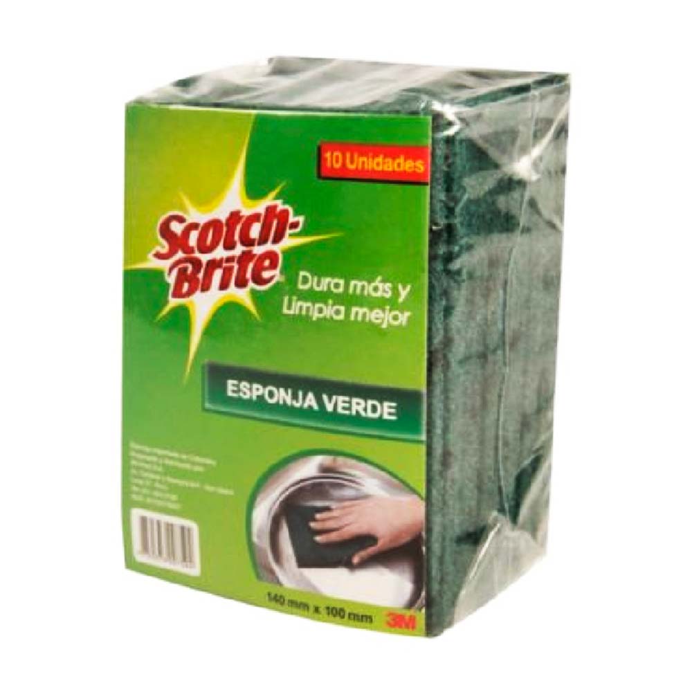 Esponja Verde Scotch Brite x 10 unidades