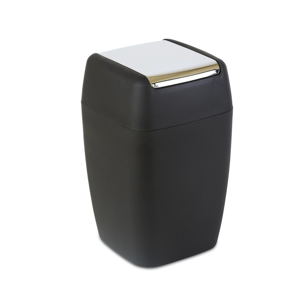 Papelera Orange cuadro Cromado/Negro