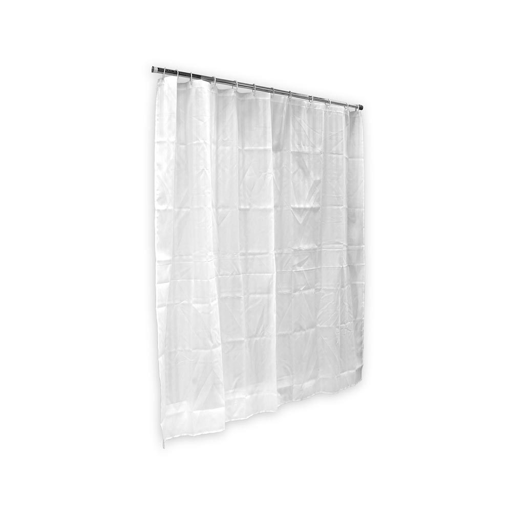 Cortina de Baño con Aros Orange 180x180cm Poly Tramada Blanca