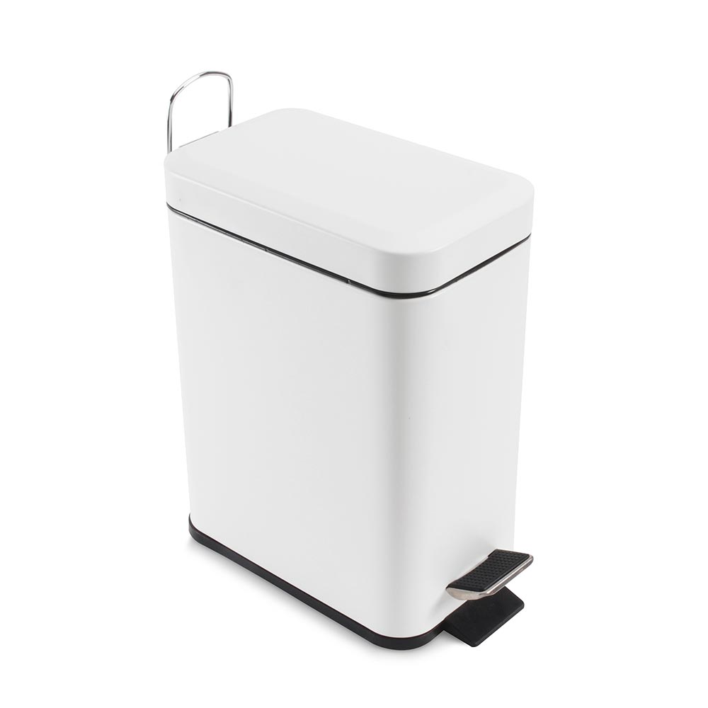 Papelera de Baño Orange 5 litros con Pedal Rectangular Blanco