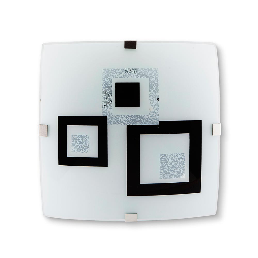 Plafón Cuadrado Cuadros Negros E27 30 cm Orange