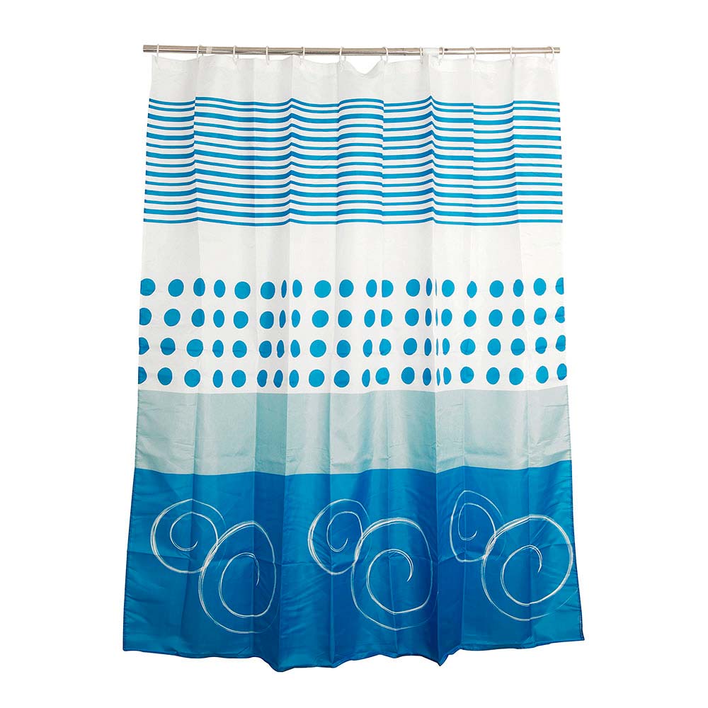 Cortina de Baño con Aros Orange 180x180cm Poly Arroba Azul