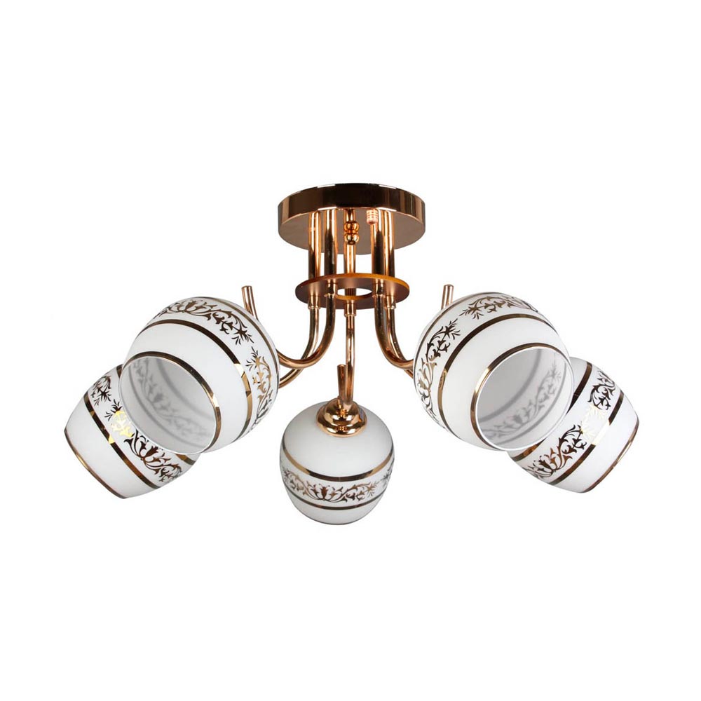 Lámpara Colgante Orange Serena 5 Luces E27 Gold