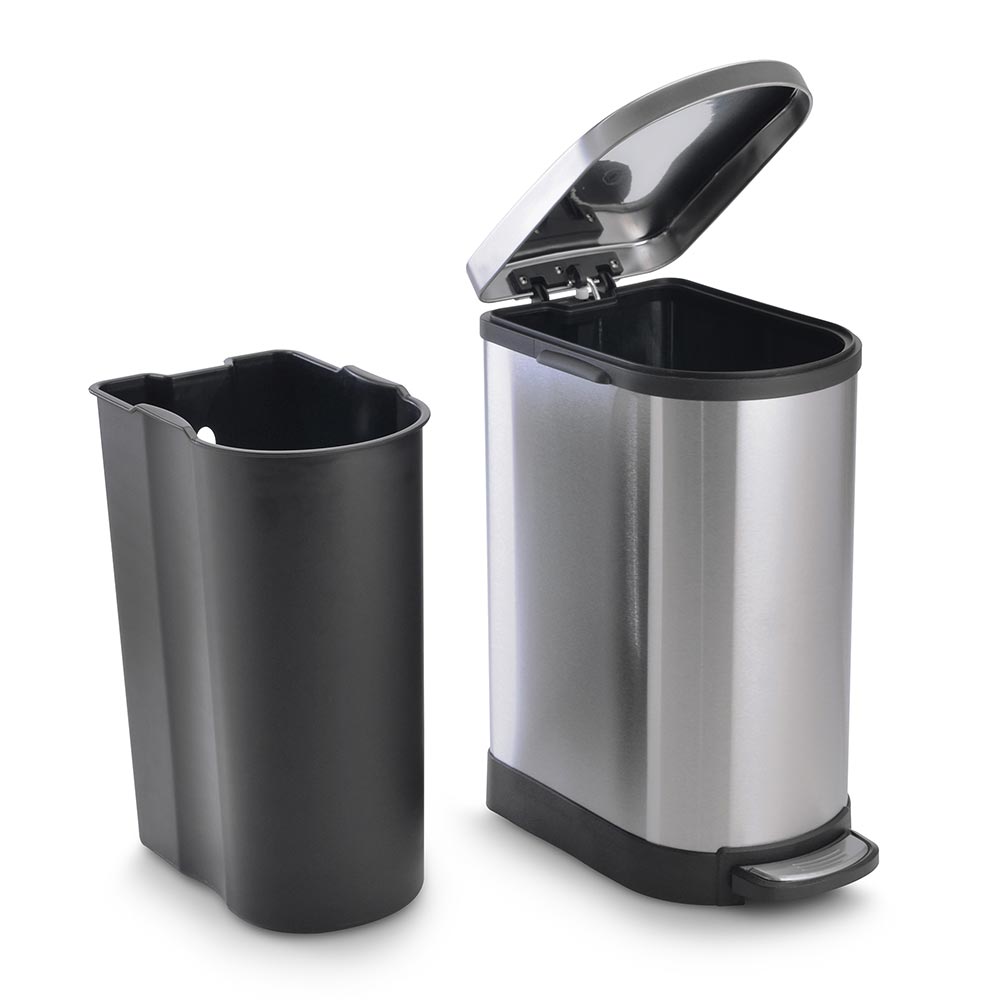 Tacho para Basura Orange Ovalado de 10l Plata con Pedal Oechsle