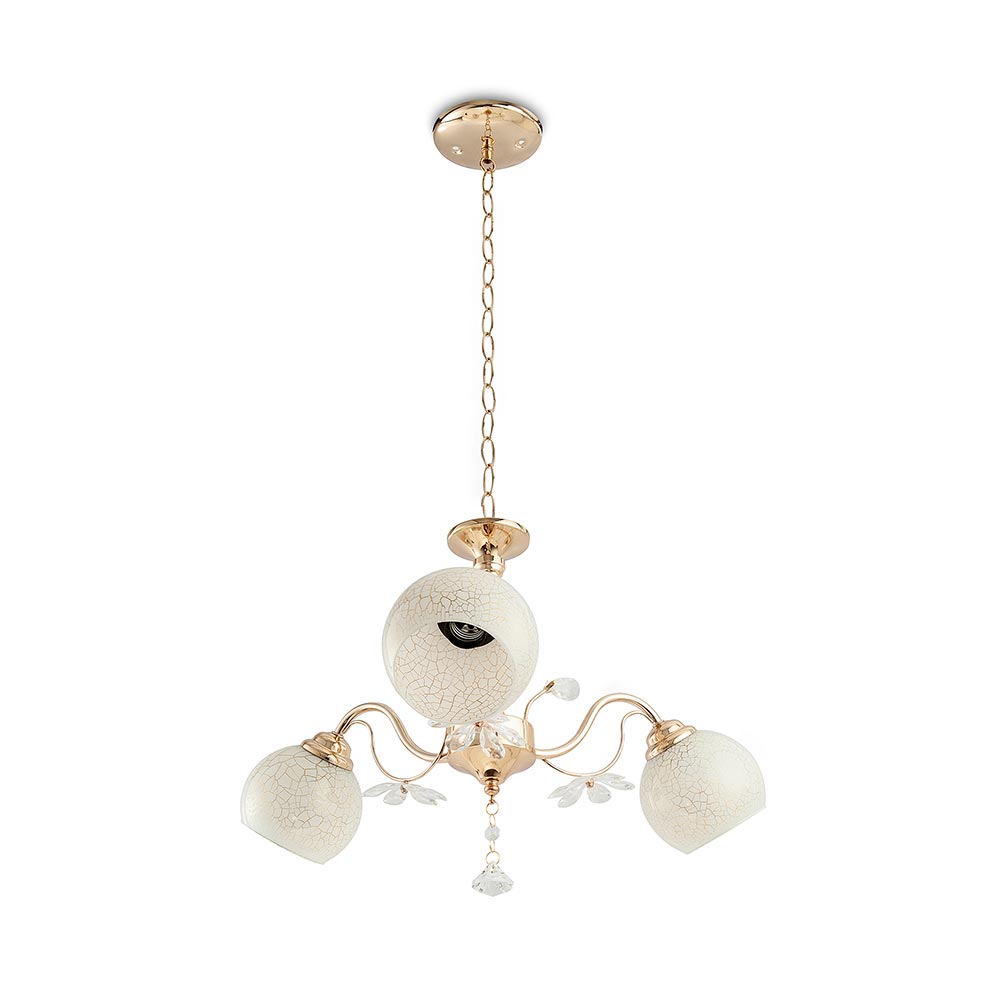 Lámpara Candelabro Orange Dalias 3 Luces E27 Gold