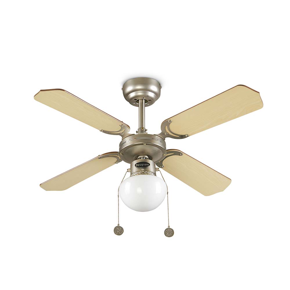 Ventilador de techo Orange Nápoles 36"" Plata 4 aspas reversibles 1 luz