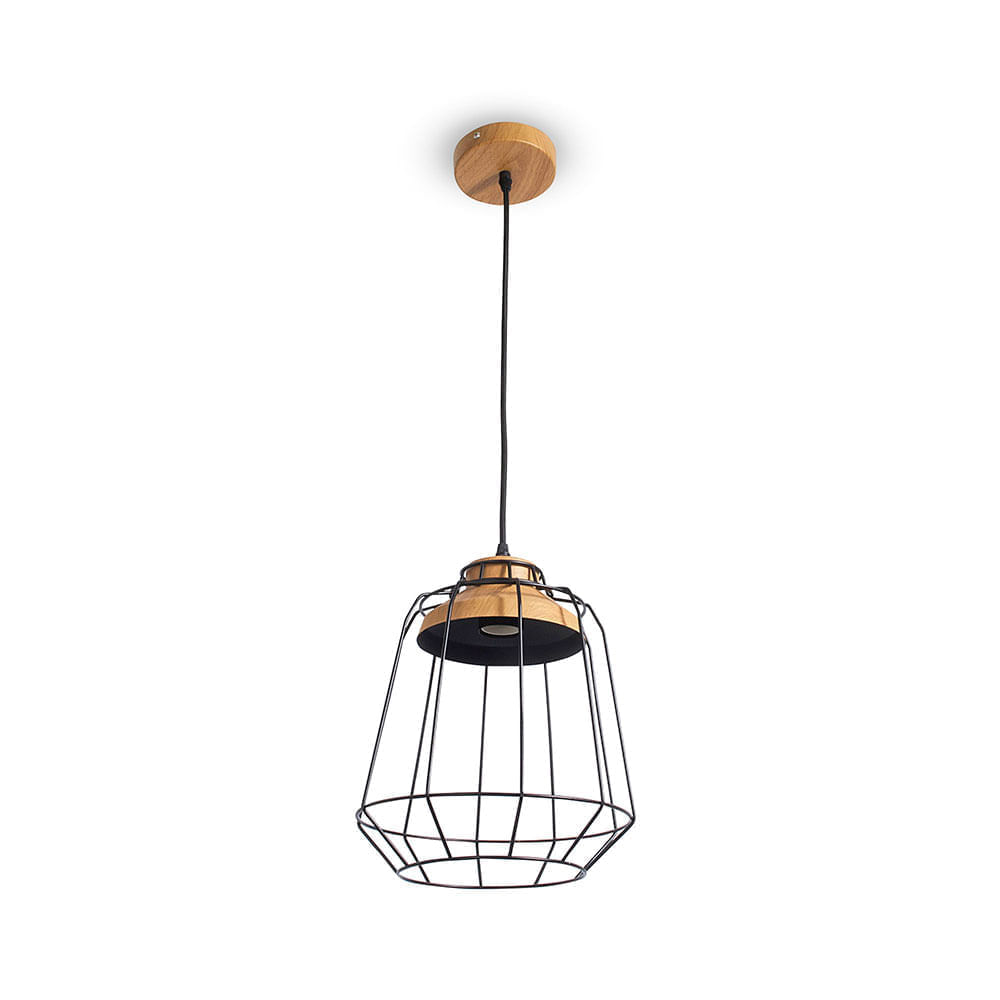 Lámpara colgante Vynyasa Jaula Vidrio 1 luz Orange