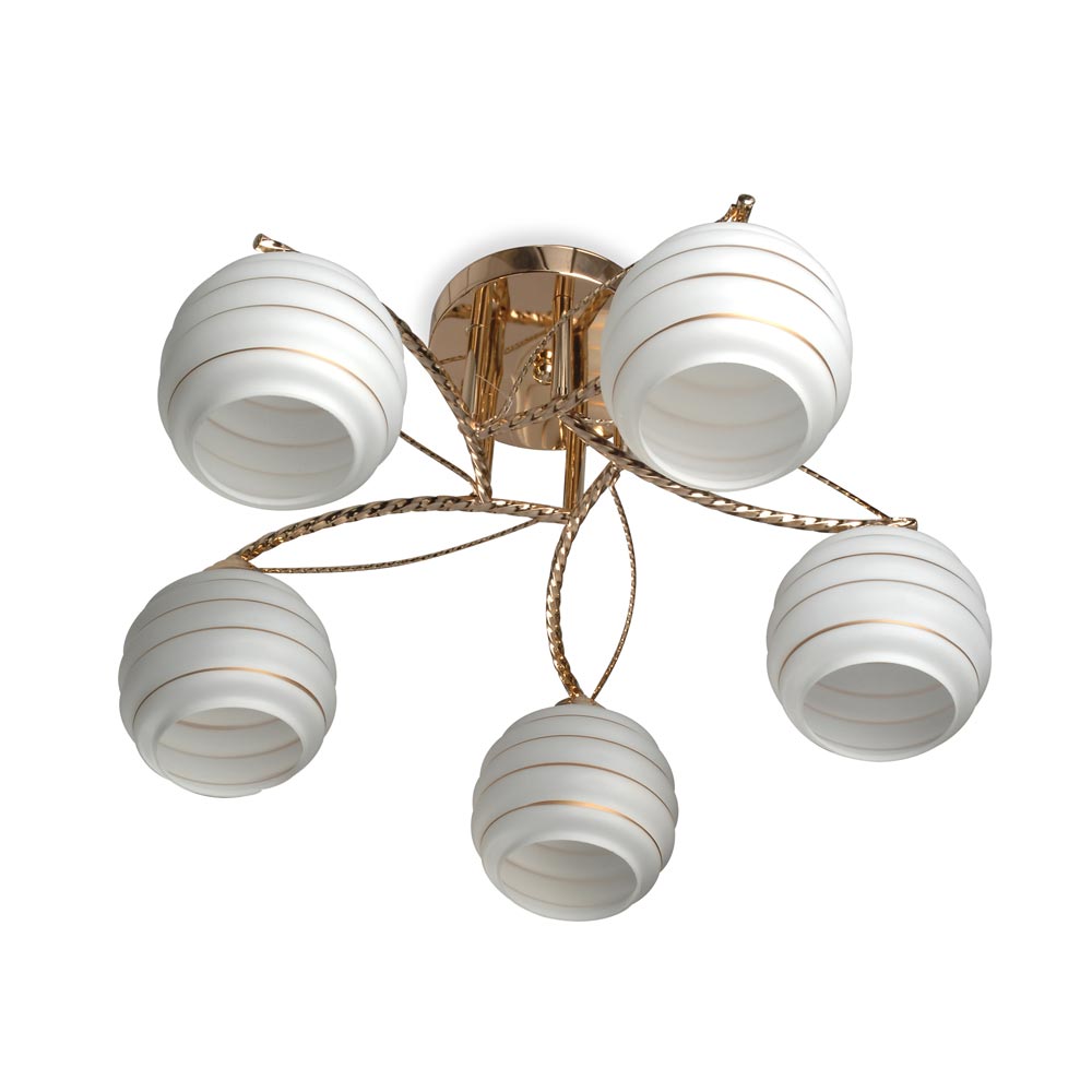 Lámpara Colgante Orange Milena 5 Luces E27 Dorado