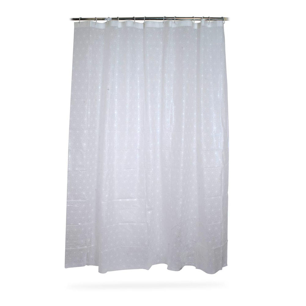 Cortina de Baño Orange Copos de Poliéster Blanco 180x180cm