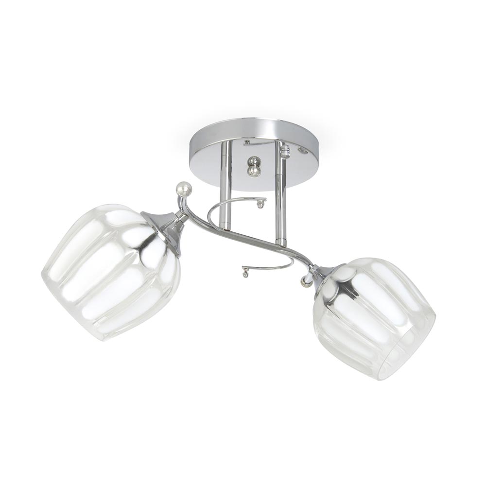 Lámpara Colgante Orange Azafrán 2 Luces E27 Cromo