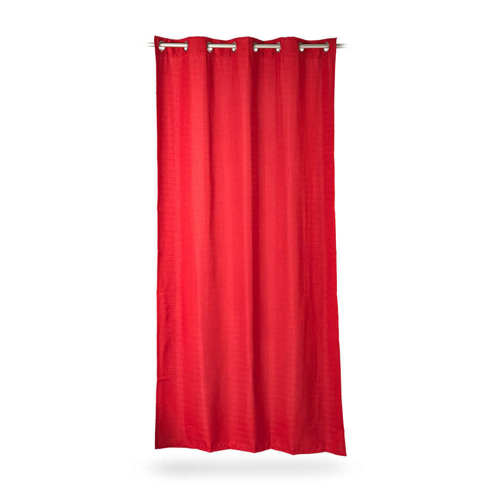 Cortina de Tela Poliéster Orange 140x250cm Rojo Fresa
