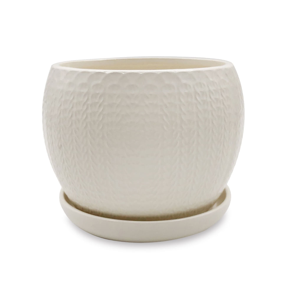 Maceta Decorativa Circular Arcilla Mikan 14.3x10.7cm Orange