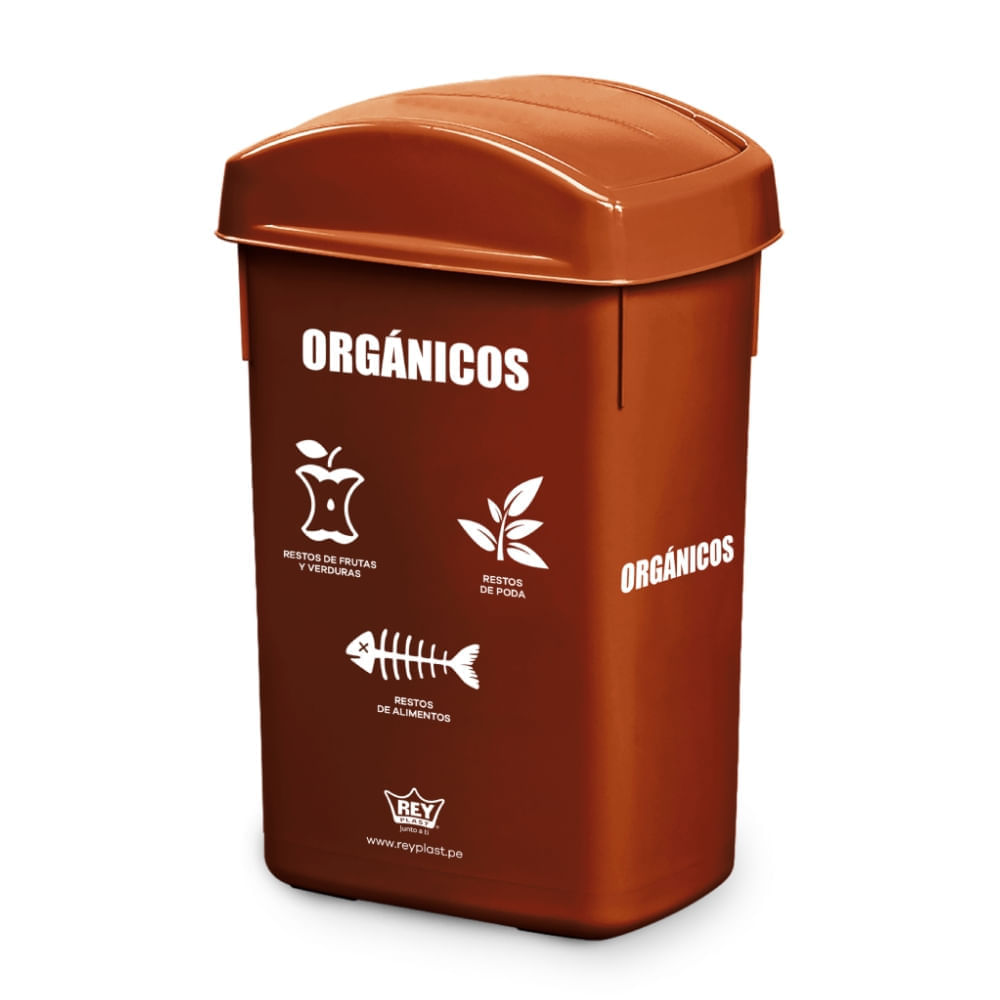 Papelera rectangular 27.8 litros Orgánicos Reyplast