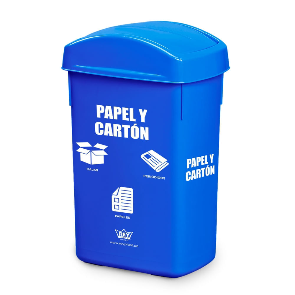 Papelera rectangular 27.8 litros Papel y Cartón