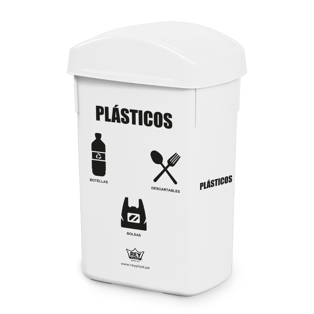 Papelera rectangular 27.8 litros Plástico Reyplast