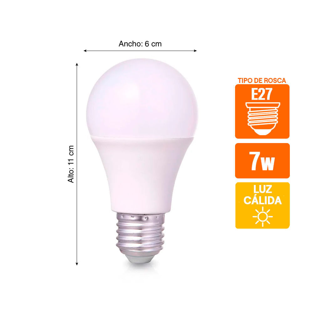 Foco LED Bulbo Especial 4W E27 Luz Colores